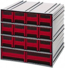 Quantum Storage - 14 Drawer, 14 Compartment, Small Parts Drawer Cabinet System - 11-3/8" Deep x 11-3/4" Wide x 11" High - Exact Tool & Supply