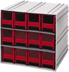 Quantum Storage - 12 Drawer, 12 Compartment, Small Parts Drawer Cabinet System - 11-3/8" Deep x 11-3/4" Wide x 11" High - Exact Tool & Supply
