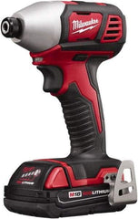 Milwaukee Tool - 18 Volt, 1/4" Drive, 125 Ft/Lb Torque, Cordless Impact Driver - Pistol Grip Handle, 2750 RPM, 2 Lithium-Ion Batteries Included - Exact Tool & Supply