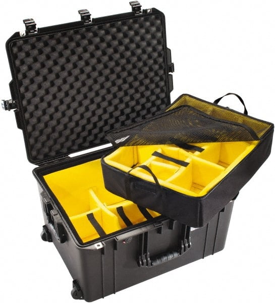 Pelican Products, Inc. - 20-21/32" Wide x 14-7/8" High, Aircase w/Divider & Wheels - Exact Tool & Supply