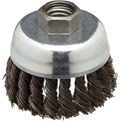 ‎Vortec Pro 2-3/4″ Knot Wire Cup Brush, .020″ Steel Fill, 5/8″-11 UNC Nut, Retail Pack - Exact Tool & Supply