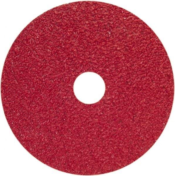 Norton - 80 Grit, 5" Disc Diam, 7/8" Center Hole, Type 29 Ceramic Alumina Flap Disc - 12,000 Max RPM, Fiberglass Backing, Arbor Attaching System, Coated - Exact Tool & Supply
