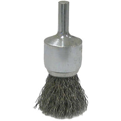 Vortec Pro 3/4″ Crimped Wire End Brush, .014″ Steel Fill, 1/4″ Stem, Retail Pack - Exact Tool & Supply