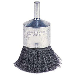 Vortec Pro 1″ Crimped Wire End Brush, .014″ Steel Fill, 1/4″ Stem, Retail Pack - Exact Tool & Supply