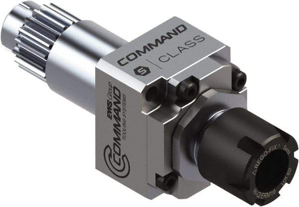 Command Tooling - 0.007" to 13/32" Capacity, 52mm Projection, Swiss Star, ER16 Collet Chuck - 98mm OAL, 22mm Shank Diam - Exact Tool & Supply