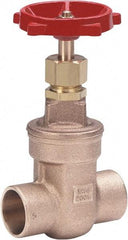 Milwaukee Valve - 1/2" Pipe, Class 125, Threaded (NPT) Bronze Solid Wedge Stem Gate Valve - 200 WOG, 125 WSP, Threaded Bonnet, For Use with Water, Oil & Gas - Exact Tool & Supply