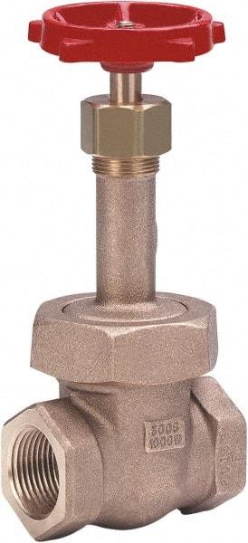 Milwaukee Valve - 3/8" Pipe, Class 300, Threaded (NPT) Bronze Solid Wedge Gate Valve - 1,000 WOG, 300 WSP, Union Bonnet, For Use with Water, Oil & Gas - Exact Tool & Supply