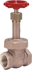 Milwaukee Valve - 1/4" Pipe, Class 300, Threaded (NPT) Bronze Solid Wedge Gate Valve - 1,000 WOG, 300 WSP, Union Bonnet, For Use with Water, Oil & Gas - Exact Tool & Supply