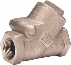 Milwaukee Valve - 1/4" Bronze Check Valve - Check Valve, Threaded (NPT), 400 WOG - Exact Tool & Supply
