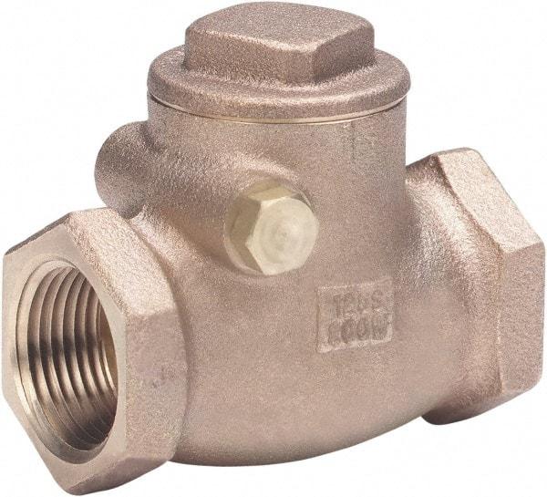 Milwaukee Valve - 3/4" Bronze Check Valve - Check Valve, Threaded (NPT), 200 WOG - Exact Tool & Supply