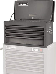 Proto - 4 Drawer Top Tool Chest - 27" Wide x 12" Deep x 15" High, Steel, Gray - Exact Tool & Supply