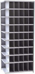 Hallowell - 54 Bin Closed Industrial Bin Shelving - 36 Inch Overall Width x 24 Inch Overall Depth x 87 Inch Overall Height, Gray Metal Bins - Exact Tool & Supply