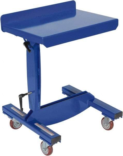 Vestil - Work Table - Steel, Fixed Leg, Blue, 26-5/16" Long x 26-5/16" Deep x 44" High - Exact Tool & Supply