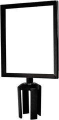Tensator - 11-1/2" High x 11-1/2" Long x 9" Wide Barrier Sign Frame - Powder Coated Steel, Satin Black Finish, Satin Black, Use with Tensabarrier - Exact Tool & Supply