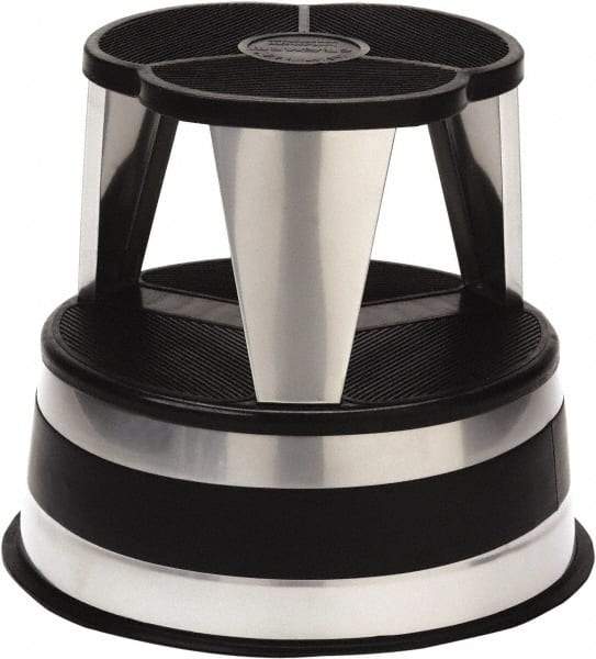 Cramer - 14-1/2" High, Silvertone Step Stool - Steel, 350 Lb Capacity, Type 1AA Industry Rating - Exact Tool & Supply