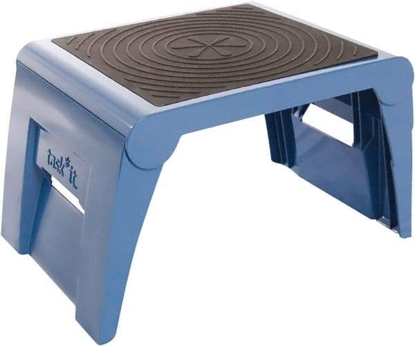 Cramer - 11" High, Navy Folding Step Stool - High Density Plastic, 250 Lb Capacity, Type I Industry Rating - Exact Tool & Supply