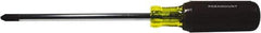 Paramount - #3, 10-1/16" OAL, Standard Phillips Screwdriver - 6" Blade Length, Round Shank, Acetate with Rubber Grip Handle - Exact Tool & Supply
