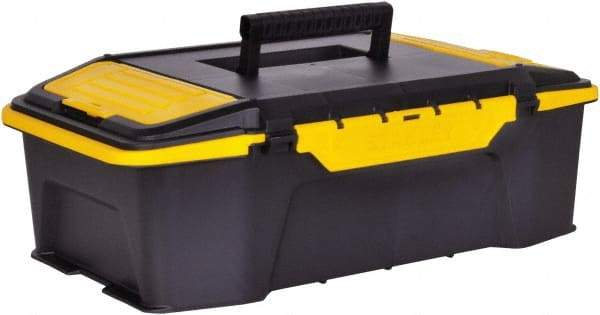 Stanley - 2 Compartment Tool Organizer - 19-7/8" Wide x 12-1/4" Deep x 6-5/8" High, Plastic, Black/Yellow - Exact Tool & Supply