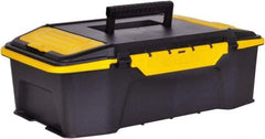Stanley - 2 Compartment Tool Organizer - 19-7/8" Wide x 12-1/4" Deep x 6-5/8" High, Plastic, Black/Yellow - Exact Tool & Supply