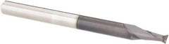 Accupro - 5/64", 5/32" LOC, 1/8" Shank Diam, 1-1/2" OAL, 2 Flute, Solid Carbide Square End Mill - Single End, AlTiN Finish, Spiral Flute, 30° Helix, Centercutting, Right Hand Cut, Right Hand Flute - Exact Tool & Supply