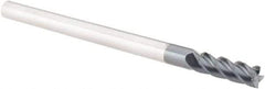 Accupro - 1/4", 3/4" LOC, 1/4" Shank Diam, 4" OAL, 4 Flute, Solid Carbide Square End Mill - Single End, AlTiN Finish, Spiral Flute, 40° Helix, Centercutting, Right Hand Cut, Right Hand Flute - Exact Tool & Supply