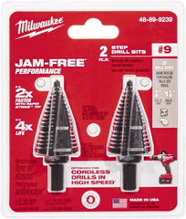 Milwaukee Tool - 2 Hole Sizes, 7/8 to 1-1/8" Hole Diam Steel Step Drill Bit - Exact Tool & Supply
