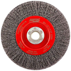 Norton - 4-1/2" OD, 5/8-11 Arbor Hole, Crimped Carbon Wheel Brush - Exact Tool & Supply