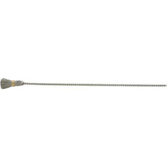 Brush Research Mfg. - 5/16" Diam Helical Stainless Steel Tube Brush - Single Spiral, 0.005" Filament Diam, 5/8" Brush Length, 8-1/2" OAL, 1/8" Diam Galvanized Steel Shank - Exact Tool & Supply