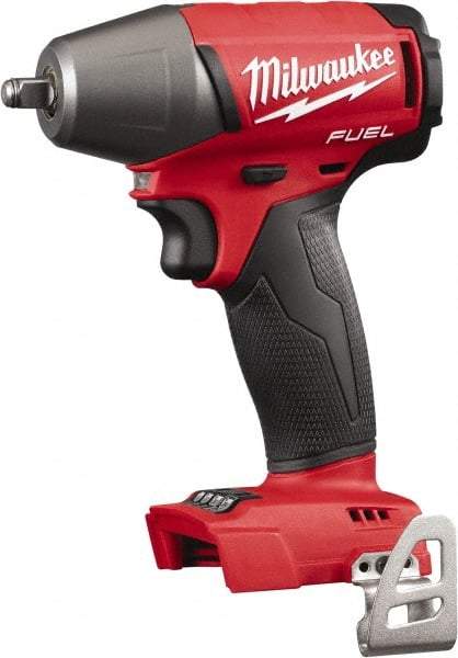 Milwaukee Tool - 3/8" Drive 18 Volt Pistol Grip Cordless Impact Wrench & Ratchet - 0 to 2,500 RPM, 0 to 3,200 BPM, 210 Ft/Lb Torque, Lithium-Ion Batteries Not Included - Exact Tool & Supply