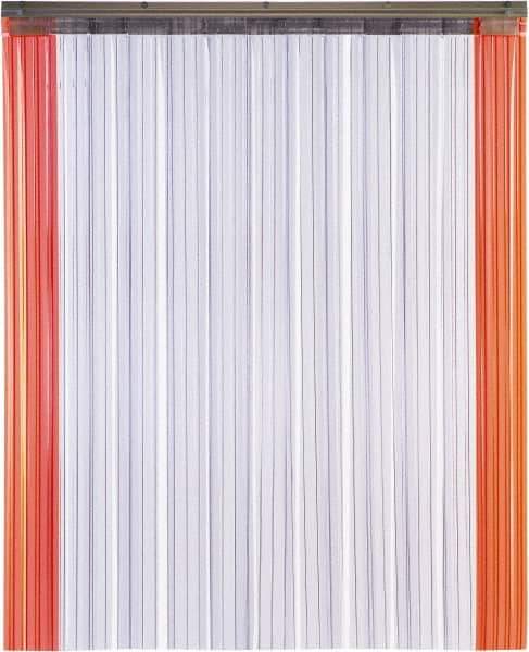 TMI, LLC - 12' Door Width x 12' Door Height PVC Ribbed with Reinforced Bonded Bead (Style) Armor Bond Strip Door Kit - 12" Strip Width x 0.108" Strip Thickness, Clear, 67% Overlap - Exact Tool & Supply