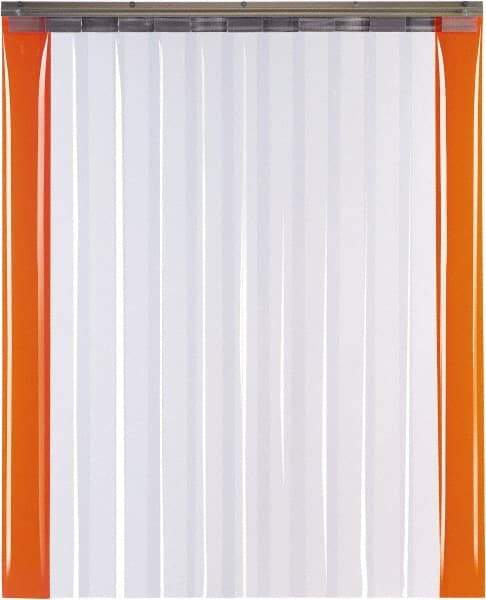 TMI, LLC - 8' Door Width x 8' Door Height PVC Smooth with Reinforced Bonded Bead (Style) Armor Bond Strip Door Kit - 12" Strip Width x 1/8" Strip Thickness, Clear, 67% Overlap - Exact Tool & Supply