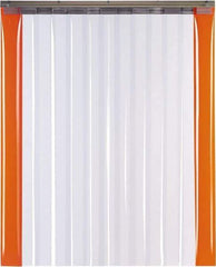 TMI, LLC - 6' Door Width x 8' Door Height PVC Smooth with Reinforced Bonded Bead (Style) Armor Bond Strip Door Kit - 8" Strip Width x 0.08" Strip Thickness, Clear, 50% Overlap - Exact Tool & Supply