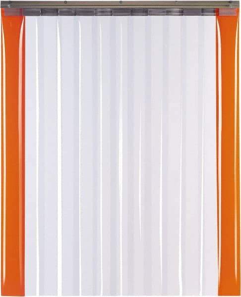 TMI, LLC - 5' Door Width x 8' Door Height PVC Smooth with Reinforced Bonded Bead (Style) Armor Bond Strip Door Kit - 8" Strip Width x 0.08" Strip Thickness, Clear, 50% Overlap - Exact Tool & Supply