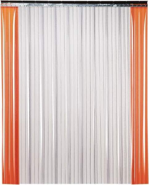 TMI, LLC - 6' Door Width x 8' Door Height PVC Ribbed Strip Door Kit - 8" Strip Width x 1/4" Strip Thickness, Clear - Exact Tool & Supply
