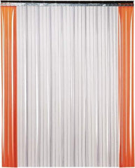TMI, LLC - 4' Door Width x 7' Door Height PVC Ribbed Strip Door Kit - 8" Strip Width x 0.072" Strip Thickness, Clear, 50% Overlap - Exact Tool & Supply
