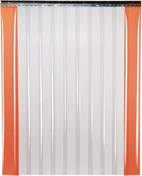 TMI, LLC - 8' Door Width x 10' Door Height PVC Smooth Strip Door Kit - 12" Strip Width x 1/8" Strip Thickness, Clear, 67% Overlap - Exact Tool & Supply