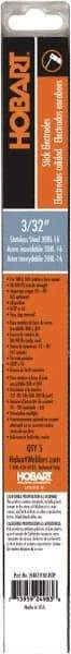 Hobart Welding Products - 14" Long, 1/8" Diam, Stainless Steel Arc Welding Electrode - E308L - Exact Tool & Supply
