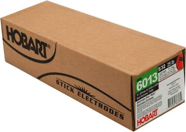 Hobart Welding Products - 14" Long, 5/32" Diam, Mild Steel Arc Welding Electrode - E6013 - Exact Tool & Supply