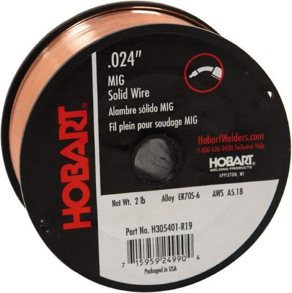 Hobart Welding Products - MIG Welding Wire Industry Specification: ER70S-6 Wire Diameter: 0.02400 (Decimal Inch) - Exact Tool & Supply
