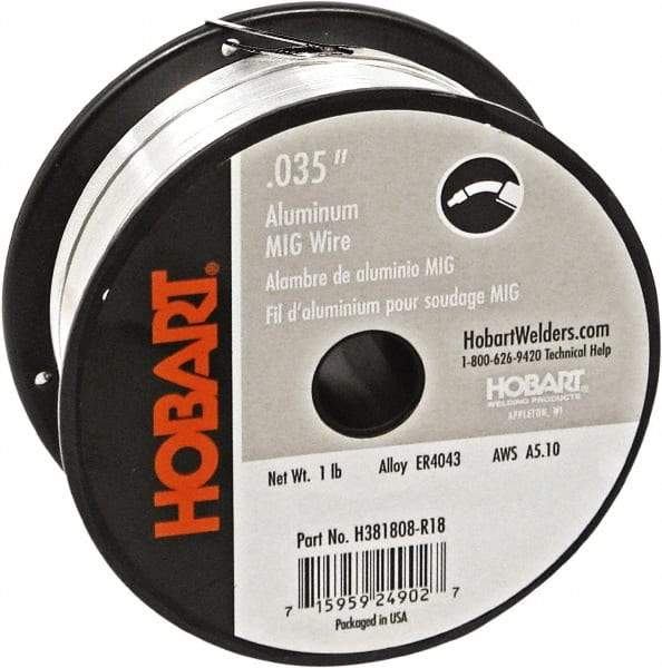 Hobart Welding Products - MIG Welding Wire Industry Specification: ER4043 Wire Diameter: 0.03000 (Decimal Inch) - Exact Tool & Supply