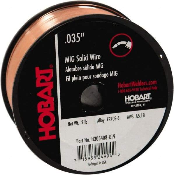 Hobart Welding Products - MIG Welding Wire Industry Specification: ER70S-6 Wire Diameter: 0.03500 (Decimal Inch) - Exact Tool & Supply