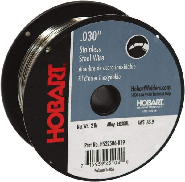 Hobart Welding Products - MIG Welding Wire Industry Specification: ER308L Wire Diameter: 0.03000 (Decimal Inch) - Exact Tool & Supply