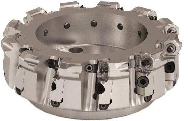 Seco - 8" Cut Diam, 6mm Max Depth, 2-1/2" Arbor Hole, 12 Inserts, ONMU09 Insert Style, Indexable Copy Face Mill - L220.48 Cutter Style, 3.1496 High, Series Doubleoctomill - Exact Tool & Supply