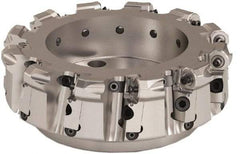 Seco - 8" Cut Diam, 6mm Max Depth, 2-1/2" Arbor Hole, 12 Inserts, ONMU09 Insert Style, Indexable Copy Face Mill - L220.48 Cutter Style, 3.1496 High, Series Doubleoctomill - Exact Tool & Supply