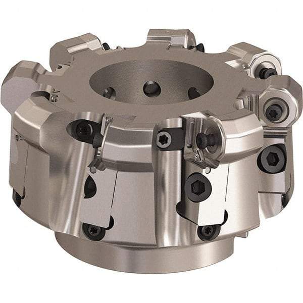 Seco - 125mm Cut Diam, 6mm Max Depth, 1.5748" Arbor Hole, 8 Inserts, ONMU09 Insert Style, Indexable Copy Face Mill - L220.48 Cutter Style, 2.4803 High, Series Doubleoctomill - Exact Tool & Supply