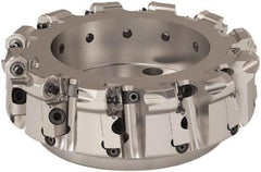Seco - 8" Cut Diam, 6mm Max Depth, 2-1/2" Arbor Hole, 12 Inserts, ONMU09 Insert Style, Indexable Copy Face Mill - R220.48 Cutter Style, 3.1496 High, Series Doubleoctomill - Exact Tool & Supply