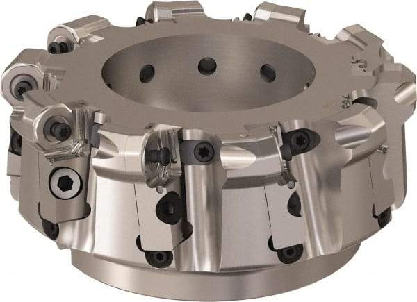 Seco - 6" Cut Diam, 6mm Max Depth, 2" Arbor Hole, 10 Inserts, ONMU09 Insert Style, Indexable Copy Face Mill - R220.48 Cutter Style, 3.1496 High, Series Doubleoctomill - Exact Tool & Supply