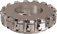 Seco - 250mm Cut Diam, 6mm Max Depth, 2.3622" Arbor Hole, 16 Inserts, ONMU09 Insert Style, Indexable Copy Face Mill - L220.48 Cutter Style, 3.1496 High, Series Doubleoctomill - Exact Tool & Supply
