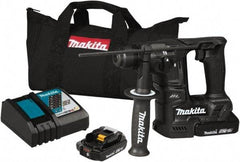 Makita - 18 Volt 11/16" SDS Plus Chuck Cordless Rotary Hammer - 0 to 4,800 BPM, 0 to 680 RPM, Reversible - Exact Tool & Supply