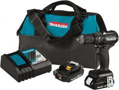 Makita - 18 Volt 1/2" Keyless Chuck Cordless Hammer Drill - 0 to 25,500 BPM, 0 to 1,700 RPM, Reversible - Exact Tool & Supply